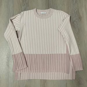 Club Monaco ribbed knitted pink womens colorblock sweater